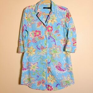 Lauren Ralph Lauren Floral Cotton Sleep Shirt, Size Medium